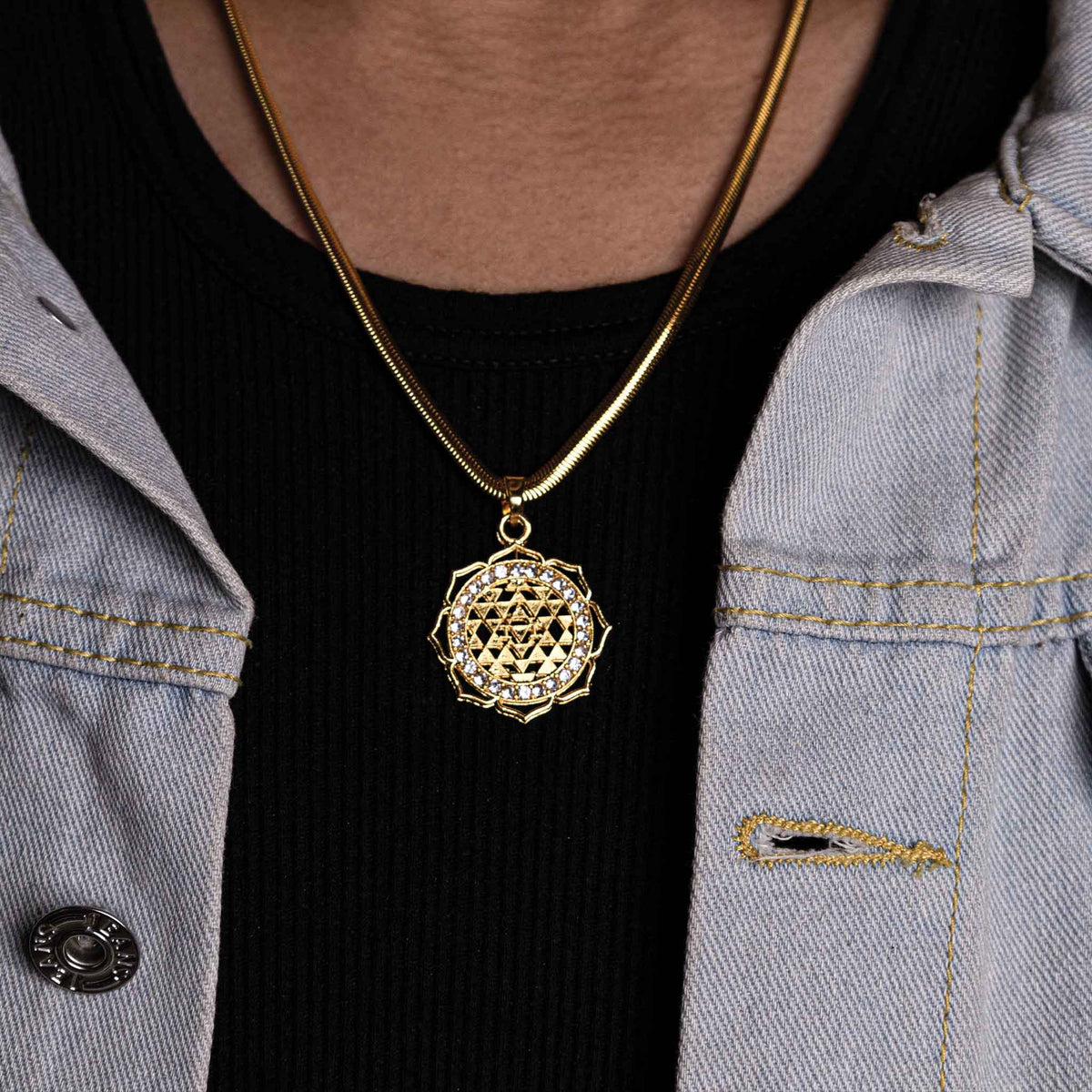 Gold Laxmi Yantra Pendant ( Blessing & Protection ) - Abhimantrit