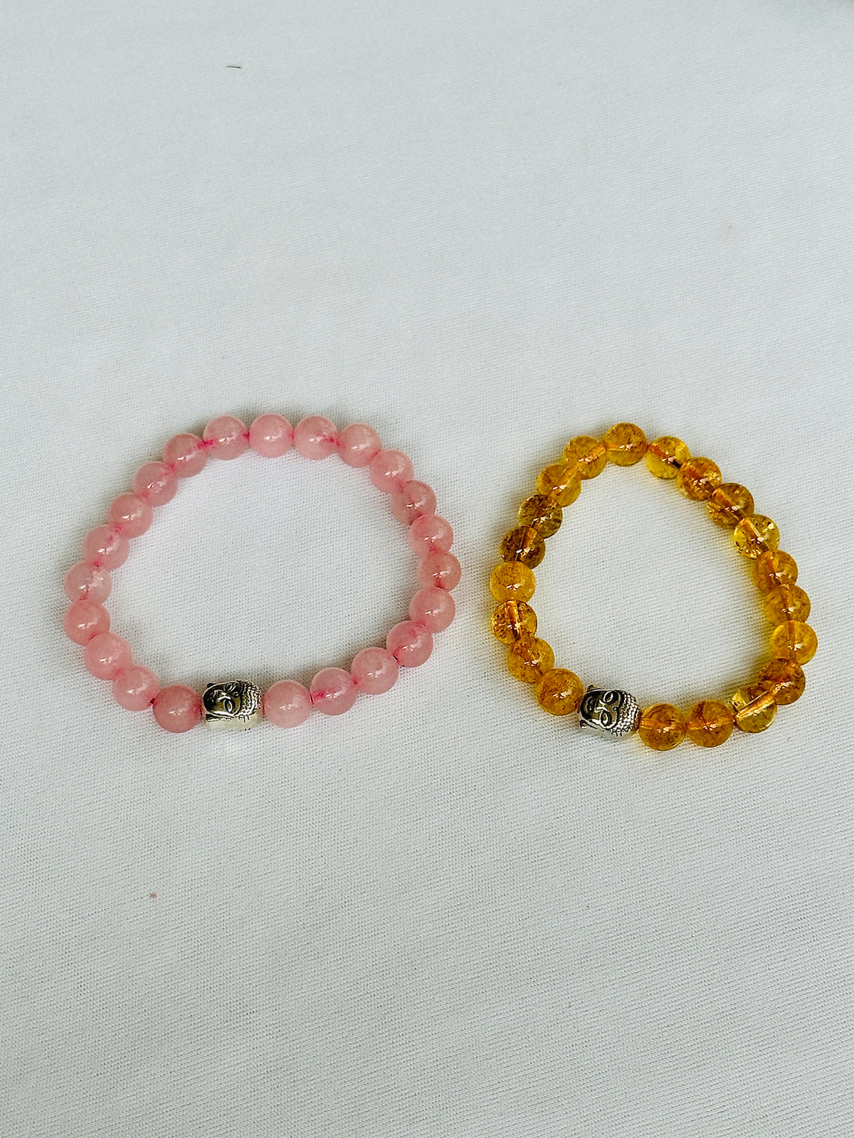 Pyaar Bhi Paisa Bhi: Rose Quartz & Yellow Citrine Bracelet - Abhimantrit & Certified