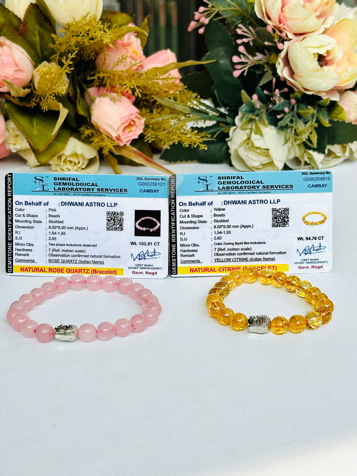 Pyaar Bhi Paisa Bhi: Rose Quartz & Yellow Citrine Bracelet - Abhimantrit & Certified