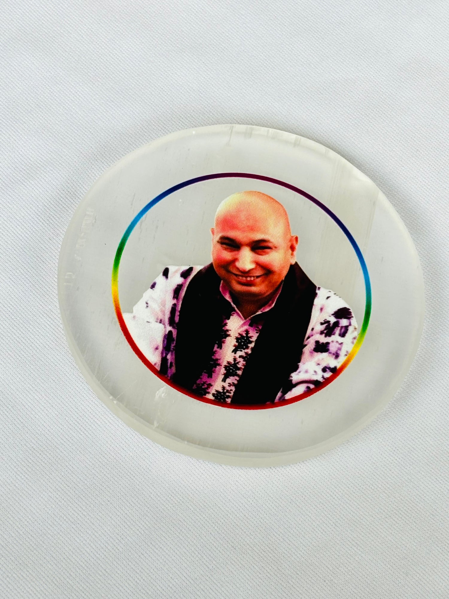 Guruji Selenite Plate - Abhimantrit
