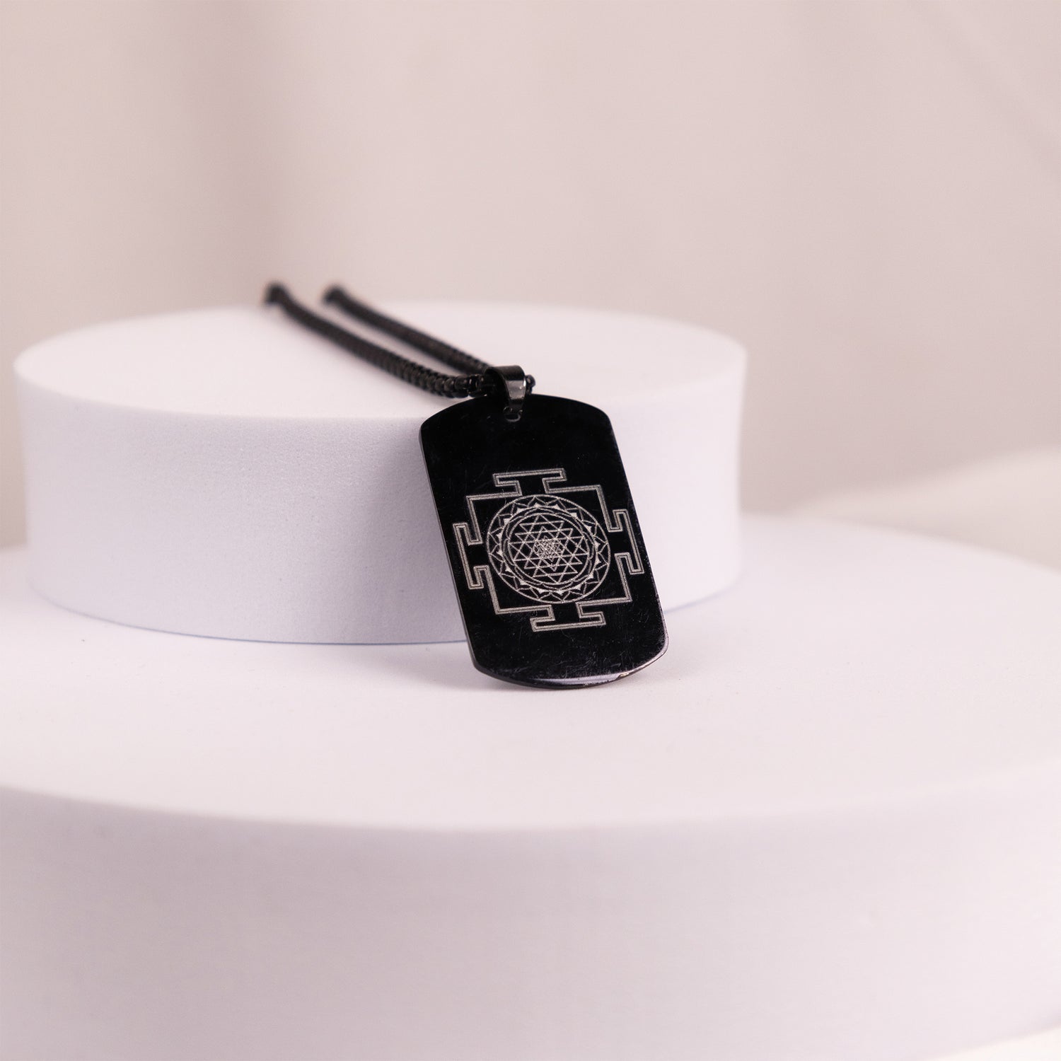 Black Shree Yantra: Blessing & Protection Pendant - Abhimantrit