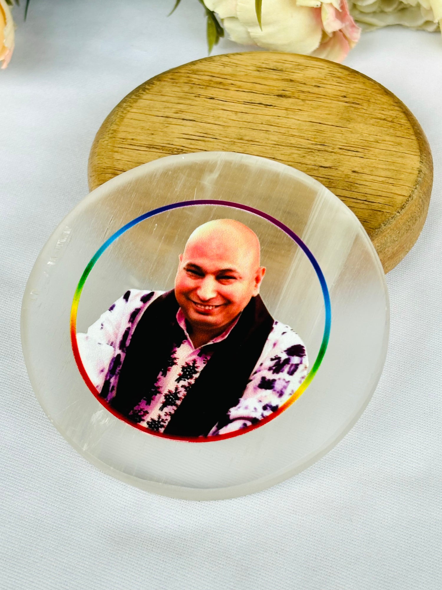 Guruji Selenite Plate - Abhimantrit