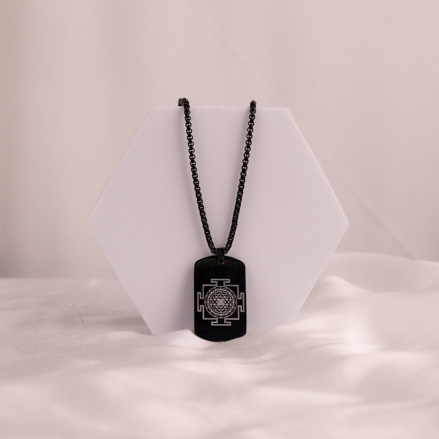 Black Shree Yantra: Blessing & Protection Pendant - Abhimantrit