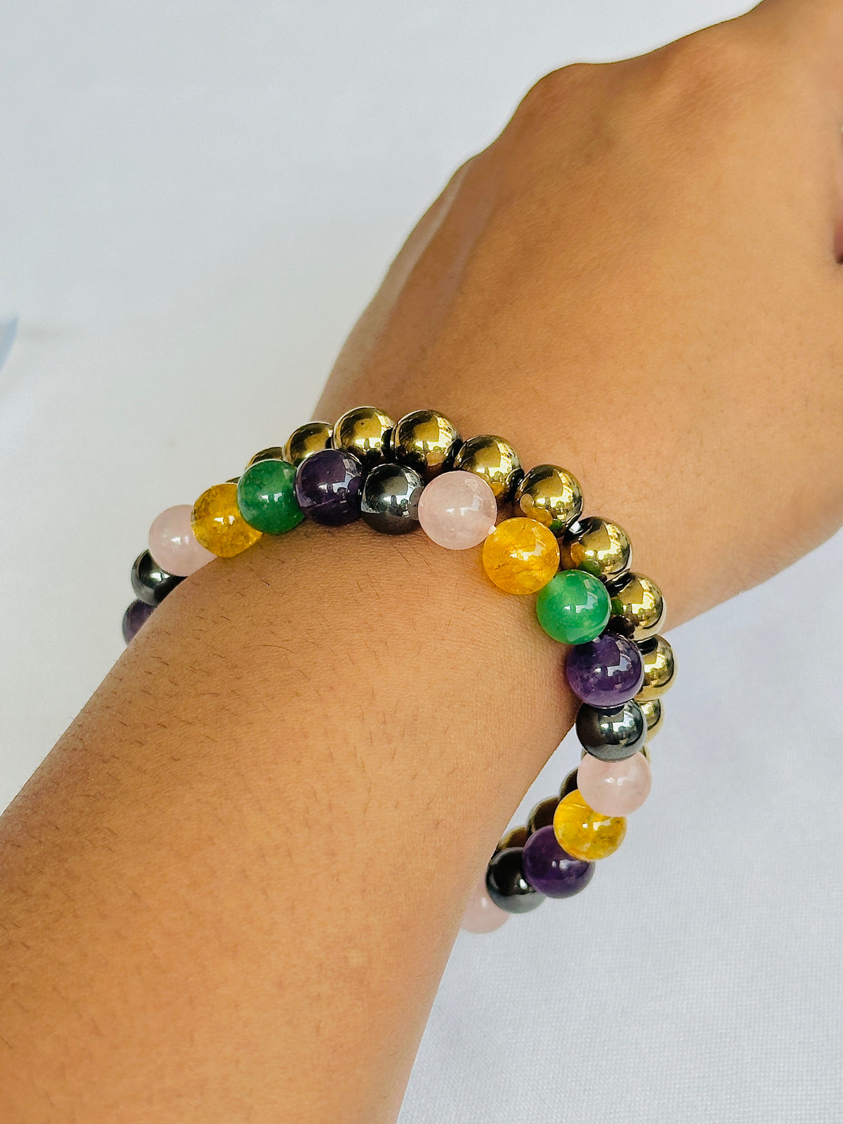 Health and Wealth: Golden Pyrite & Good Health Well Being Bracelet - Abhimantrit & Certified