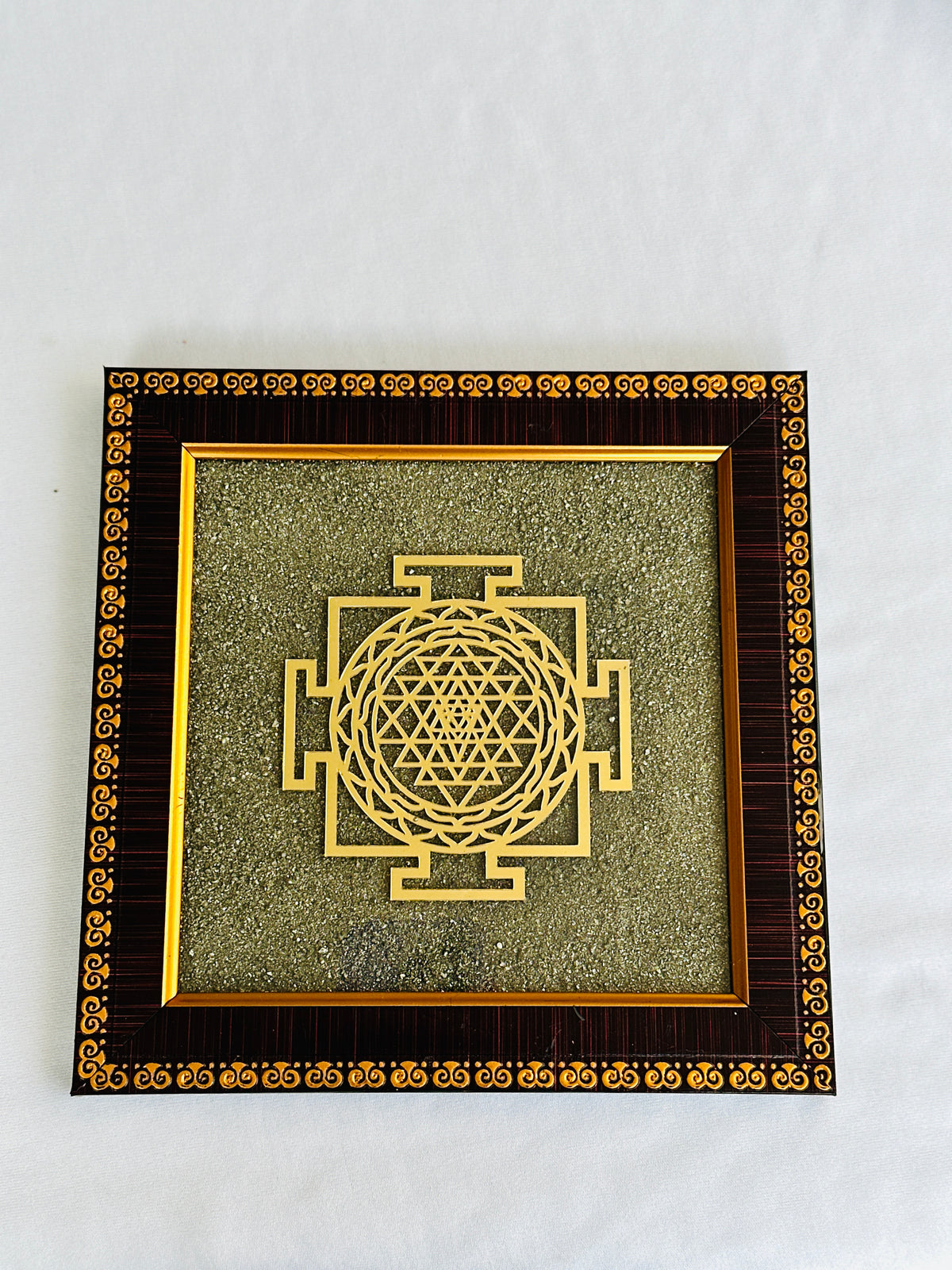 Pyrite Shri Yantra Plate - Abhimantrit
