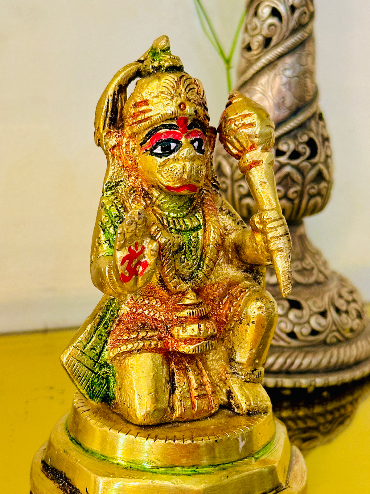 Brass Bajrangbali Idol (4inch) 510g - Abhimantrit