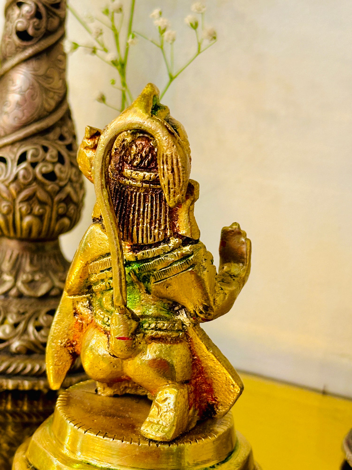 Brass Bajrangbali Idol (4inch) 510g - Abhimantrit