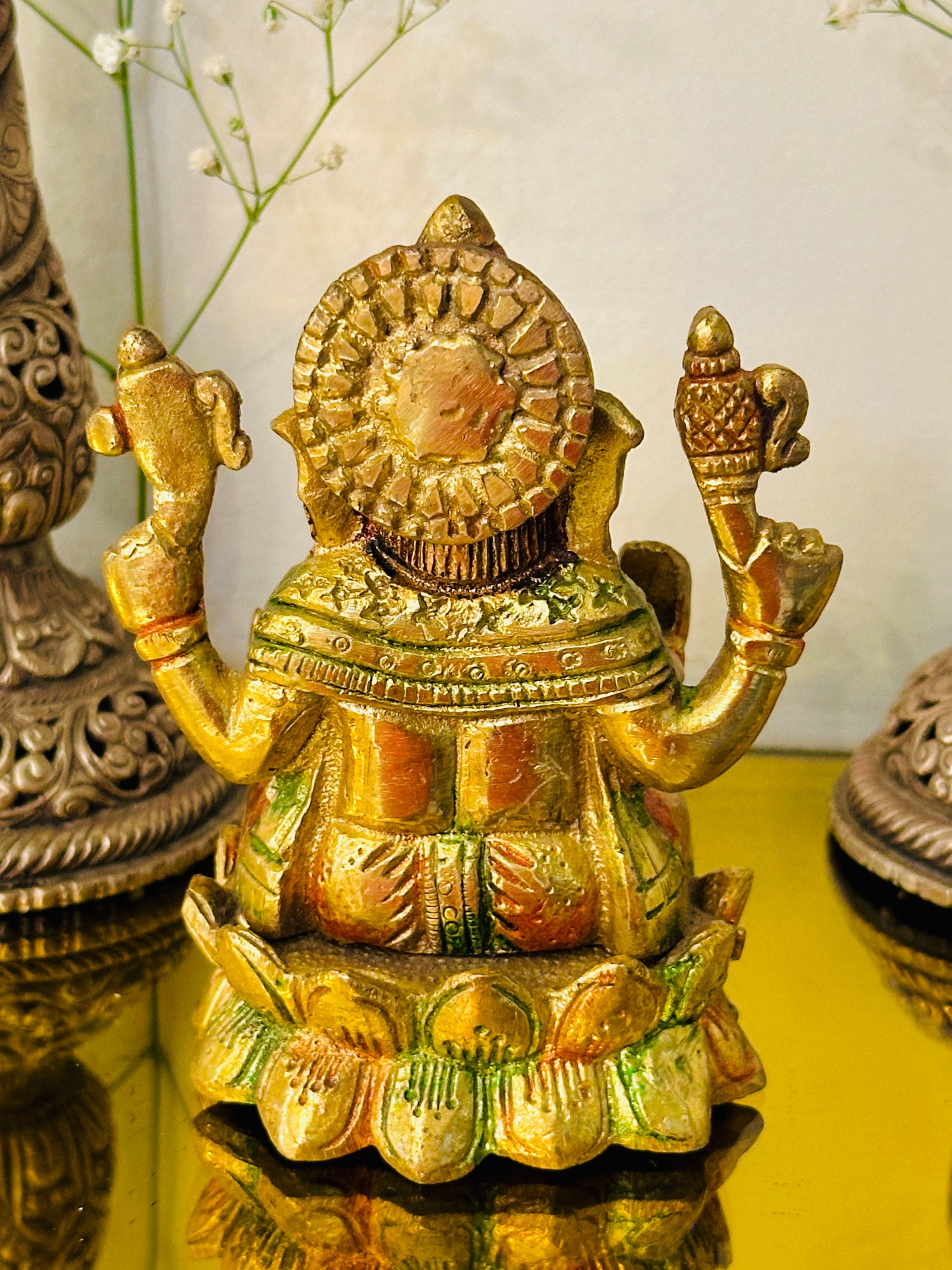 Brass Lord Ganesha Idol (4.5inch) 740g - Abhimantrit