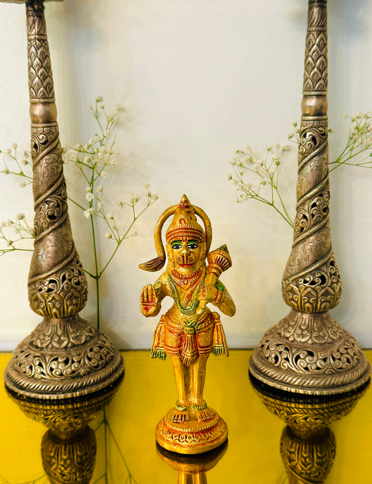 Brass Standing Hanuman Idol (5inch) 370g - Abhimantrit