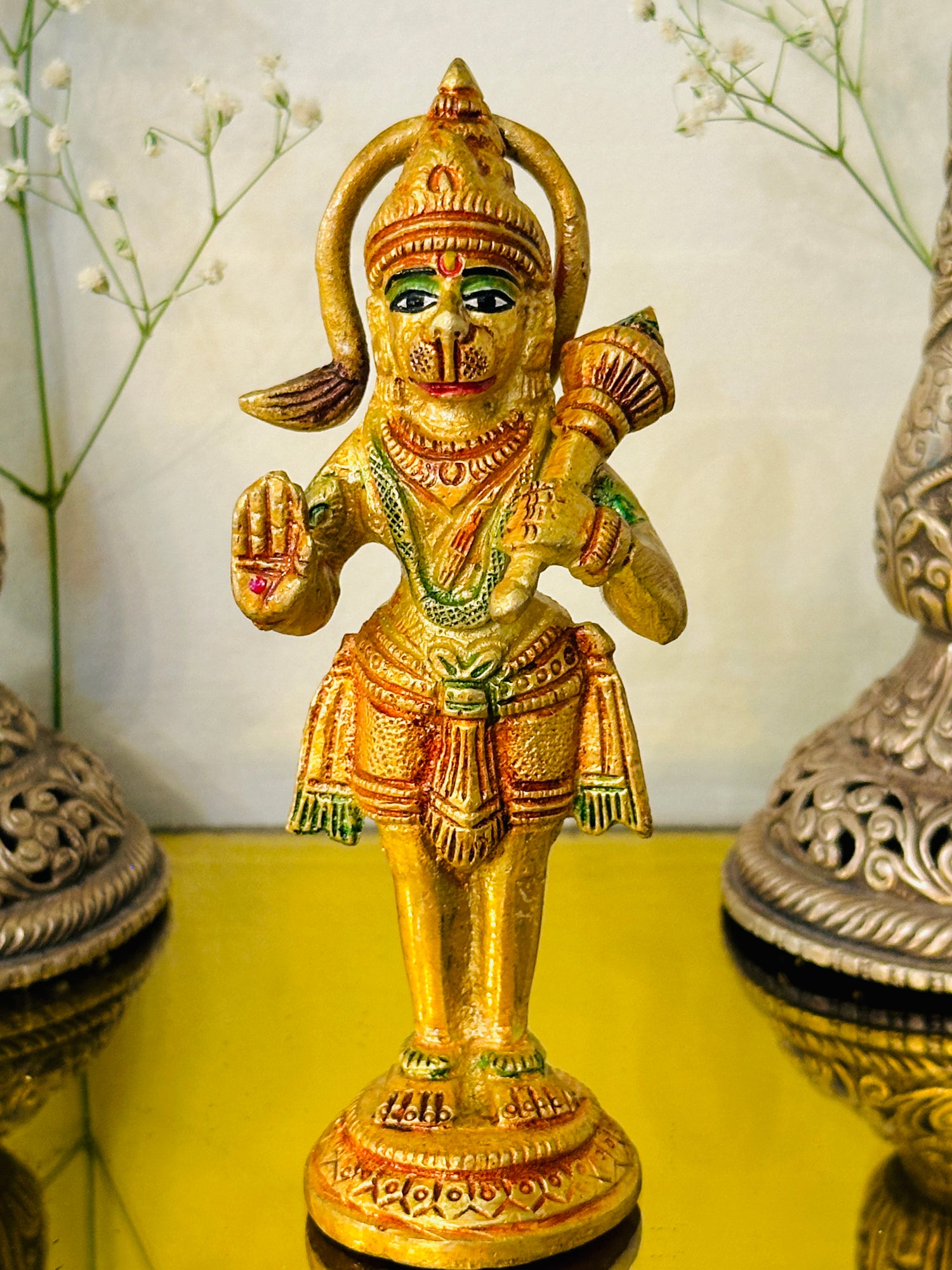 Brass Standing Hanuman Idol (5inch) 370g - Abhimantrit
