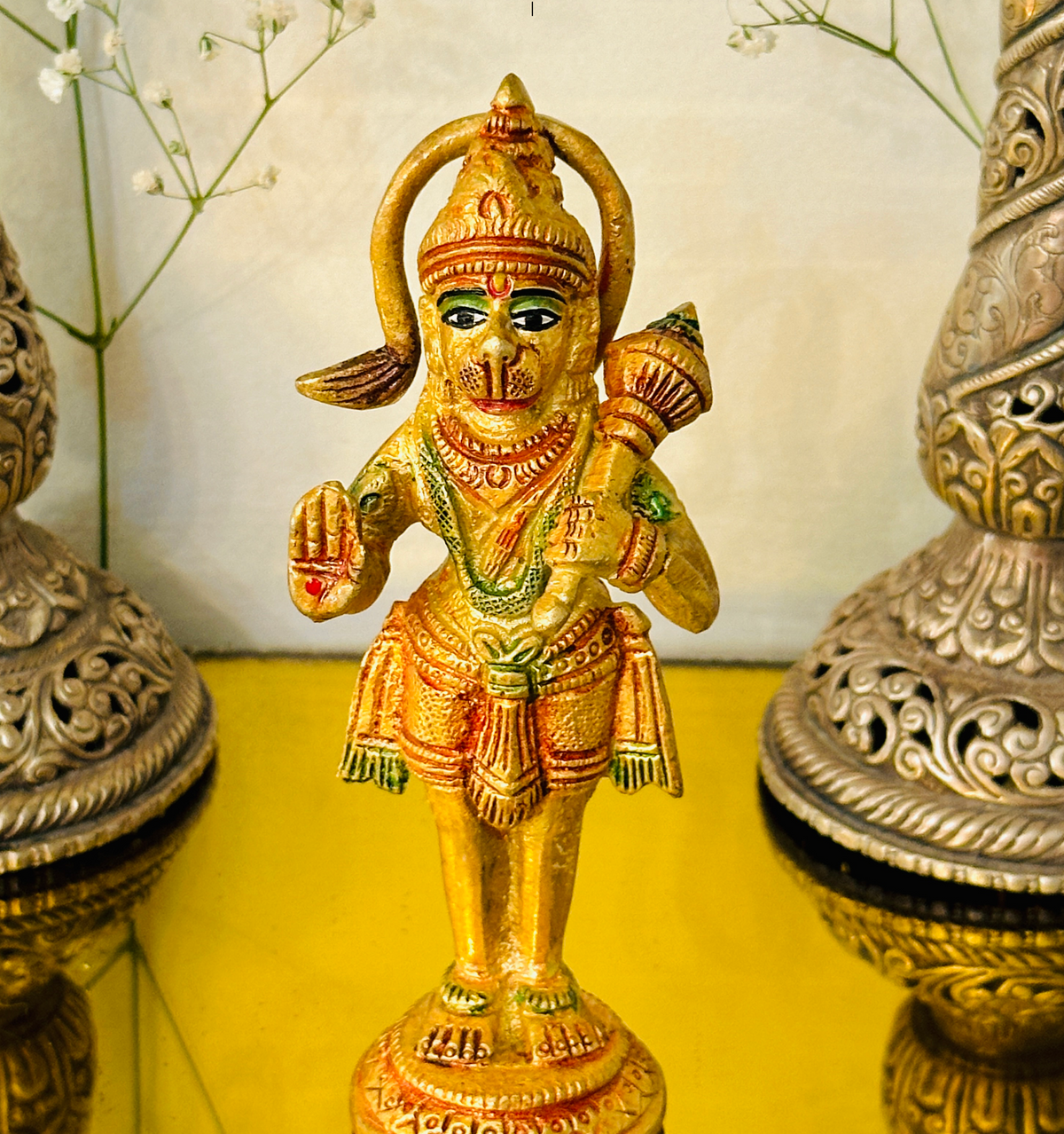 Brass Standing Hanuman Idol (5inch) 370g - Abhimantrit