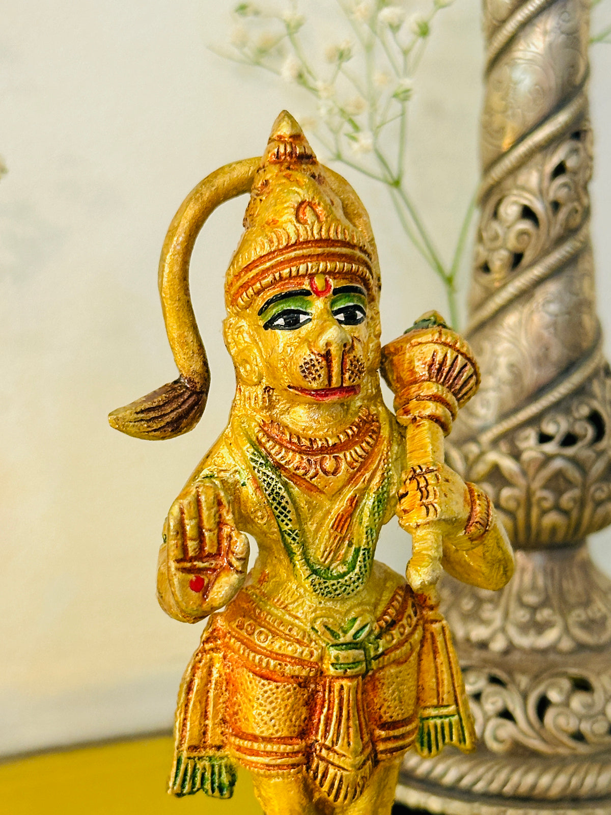 Brass Standing Hanuman Idol (5inch) 370g - Abhimantrit