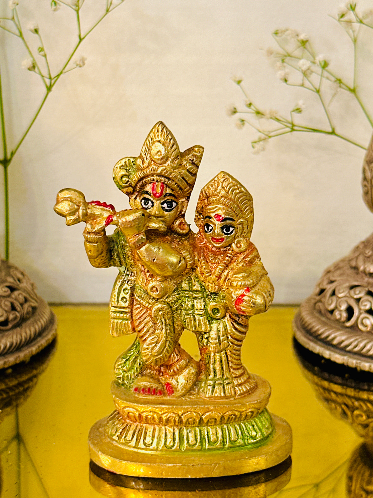 Brass Radha Krishna Idol (4inch) 285g - Abhimantrit
