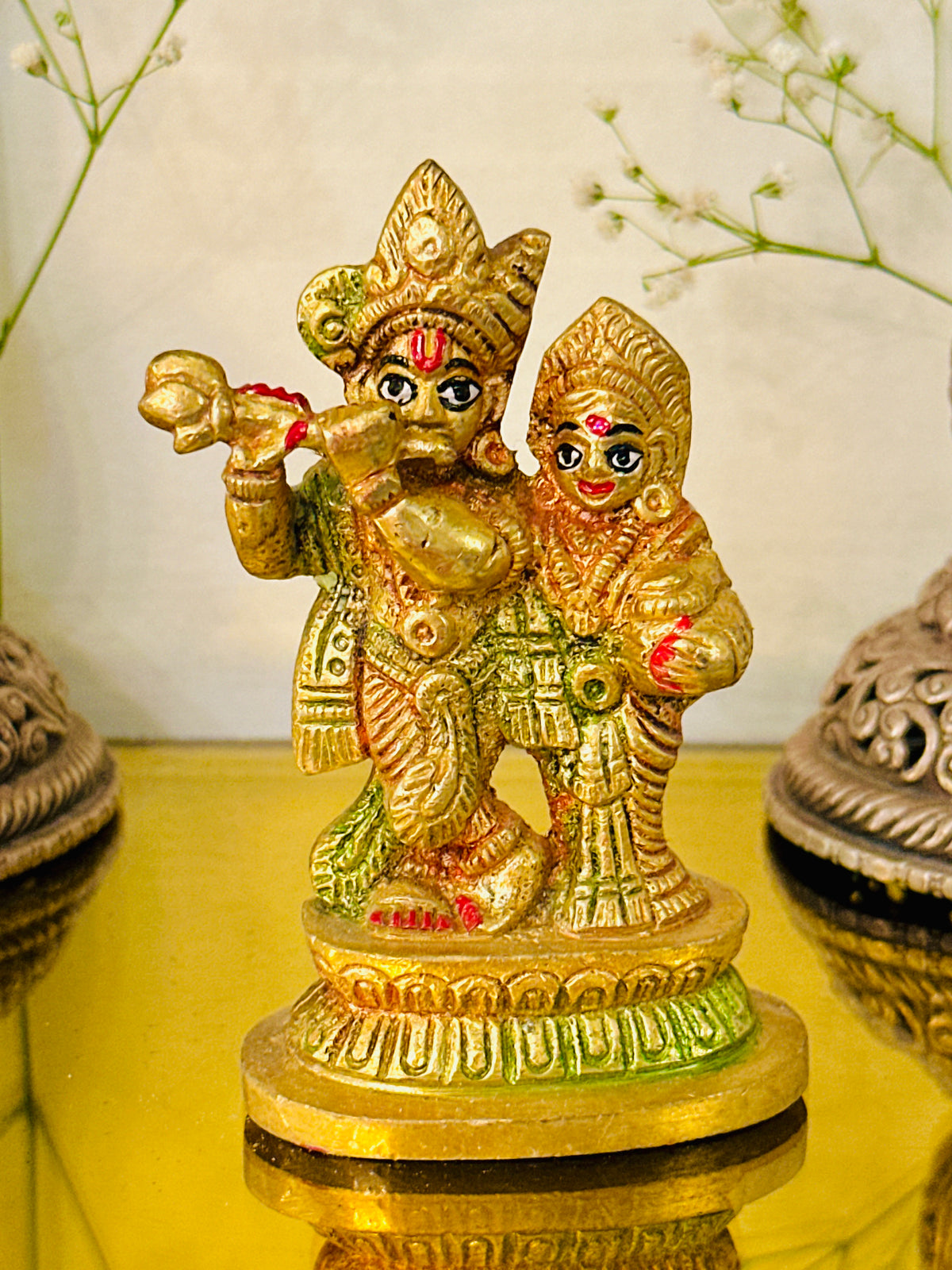 Brass Radha Krishna Idol (4inch) 285g - Abhimantrit