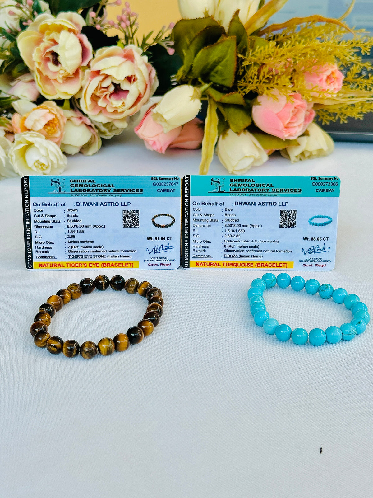 Confidence Booster: Tiger Eye & Turquoise Bracelet - Abhimantrit & Certified