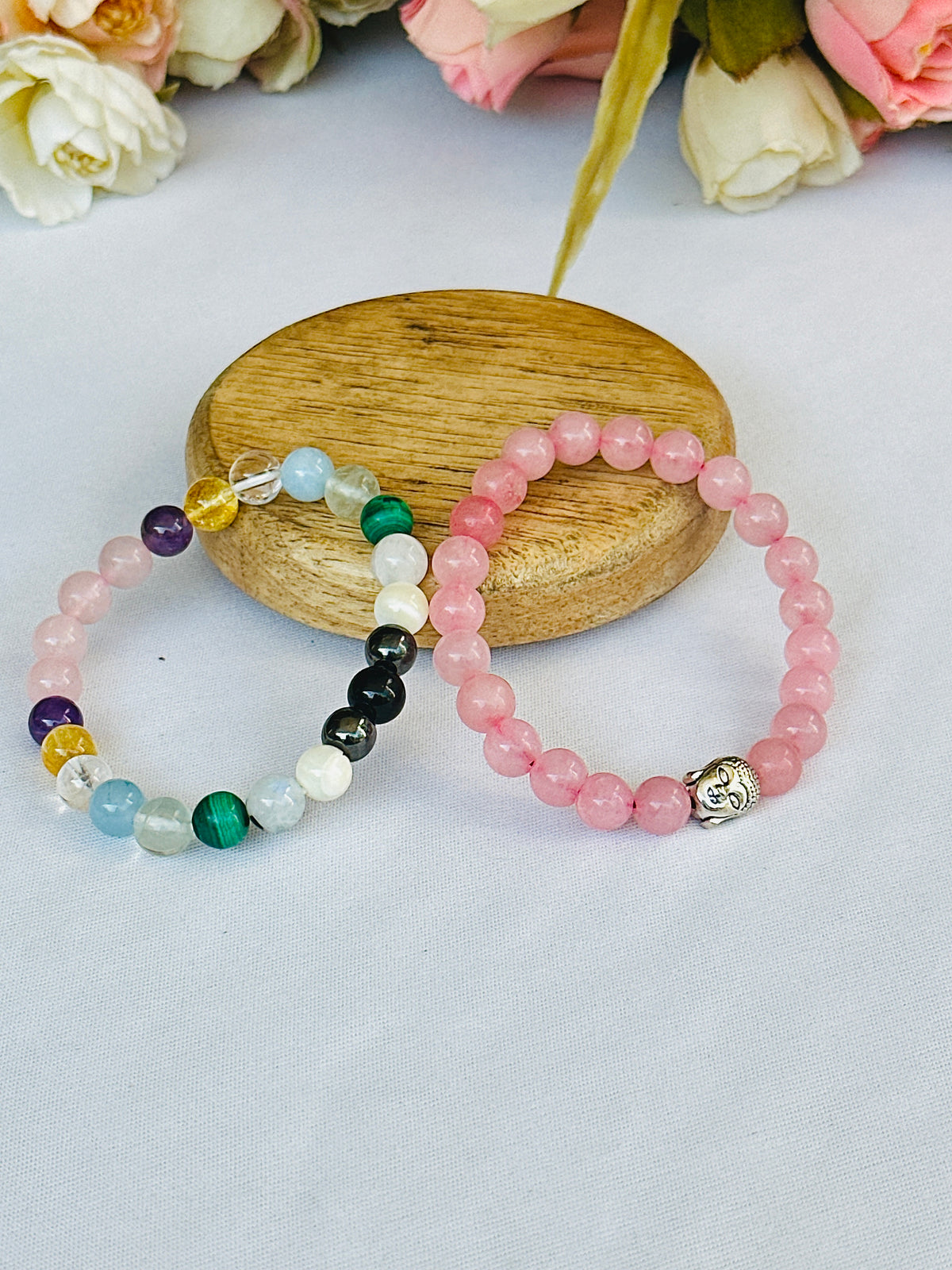 Timeless Beauty: Rose Quartz & Glowing Skin Bracelet - Abhimantrit & Certified