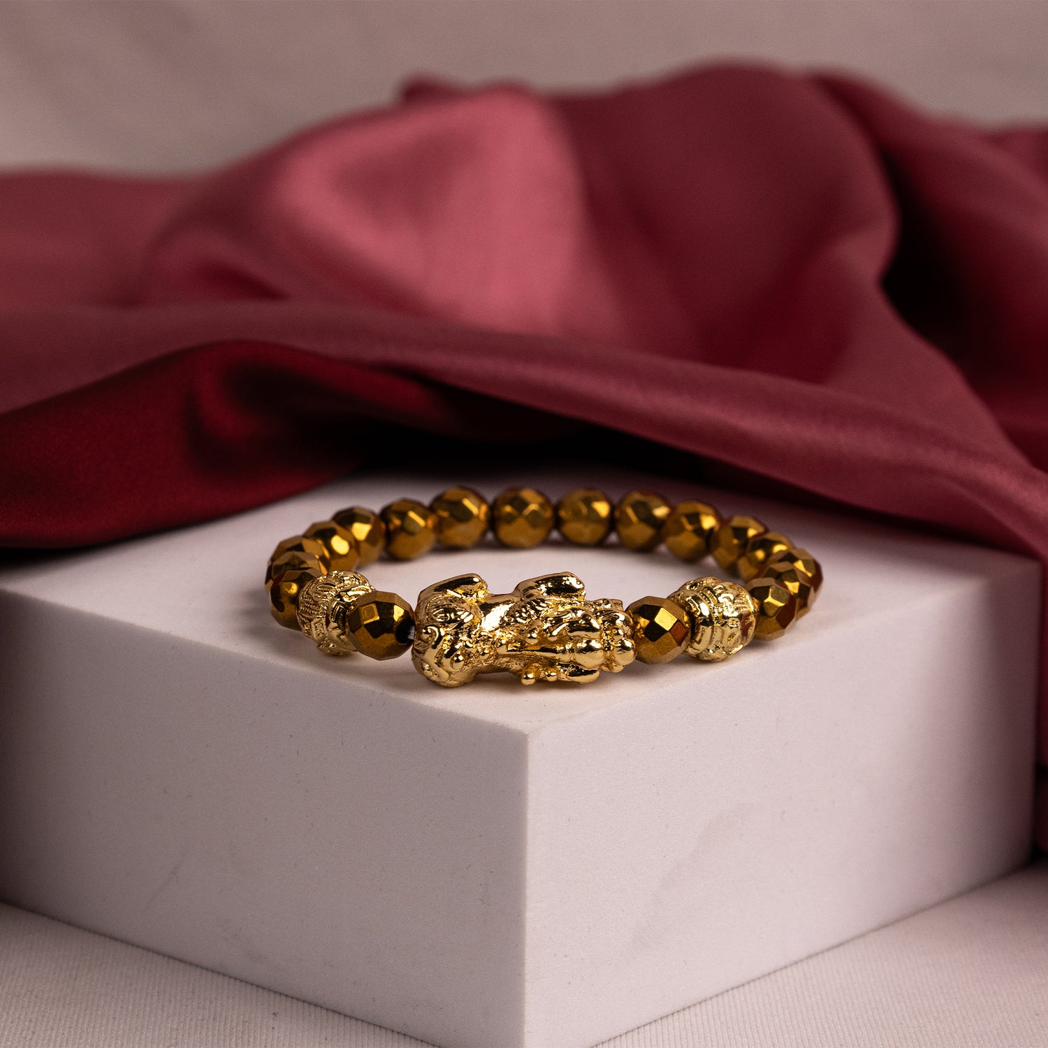Golden Pyrite Bracelet With Pixu- Abhimantrit & Certified