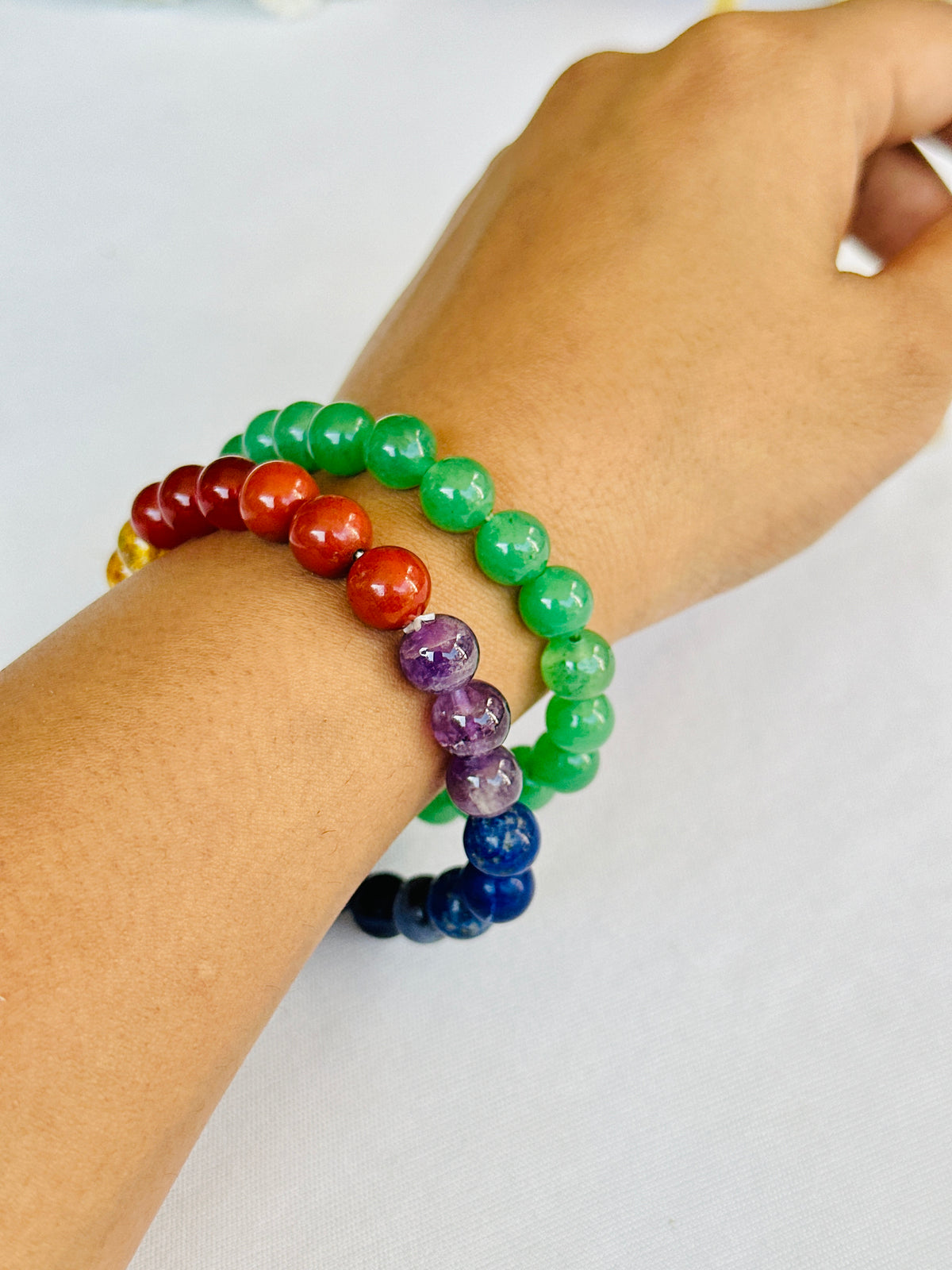 Obstacle Removal: Green Aventurine & Seven Chakra Bracelet - Abhimantrit & Certified