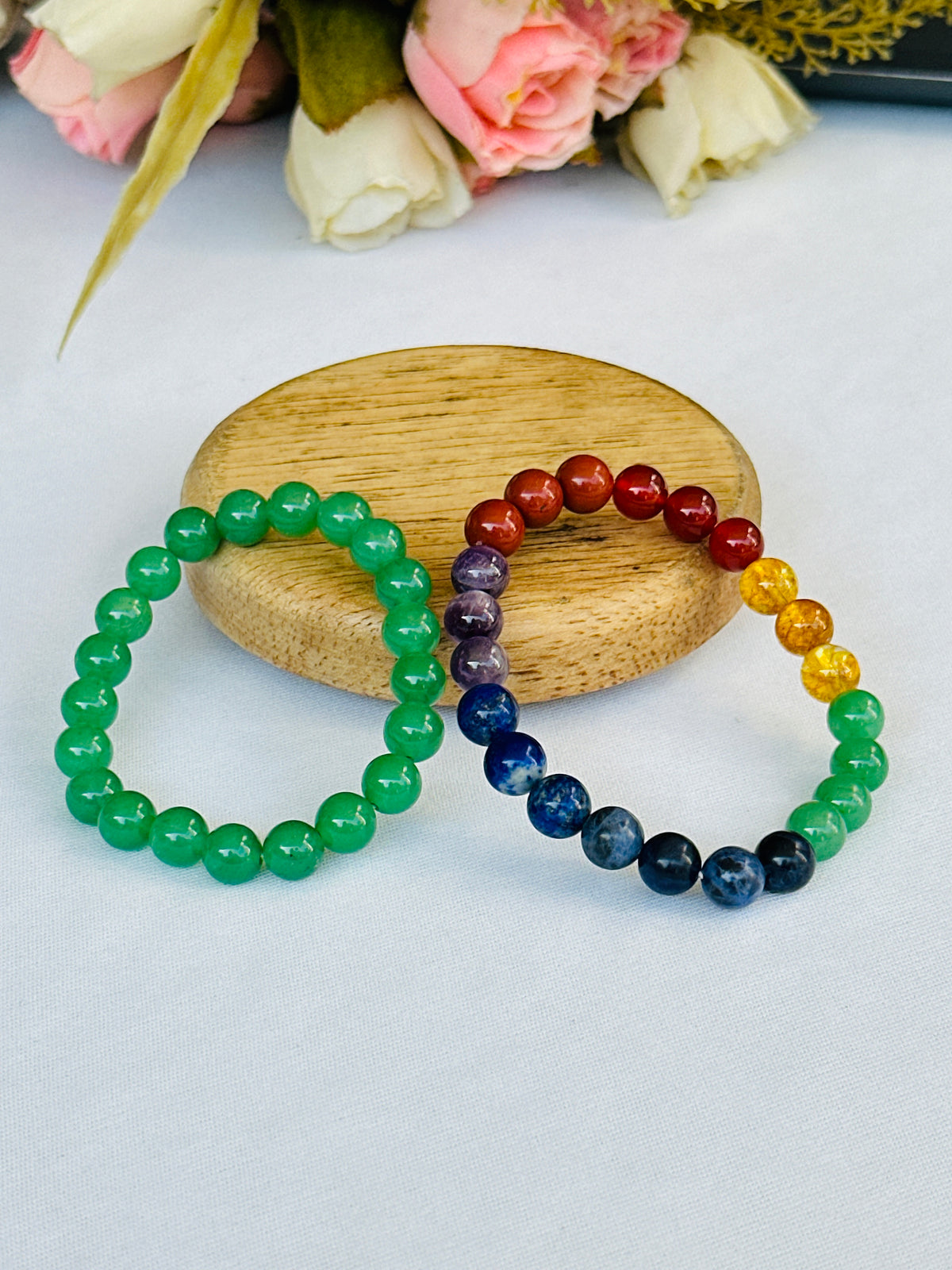 Obstacle Removal: Green Aventurine & Seven Chakra Bracelet - Abhimantrit & Certified