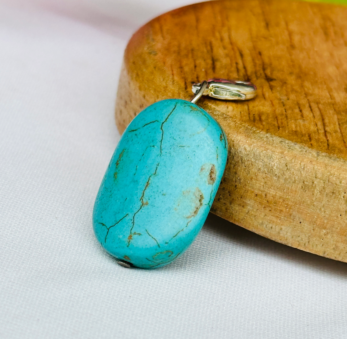 Natural Firoza Pendant - Abhimantrit & Certified