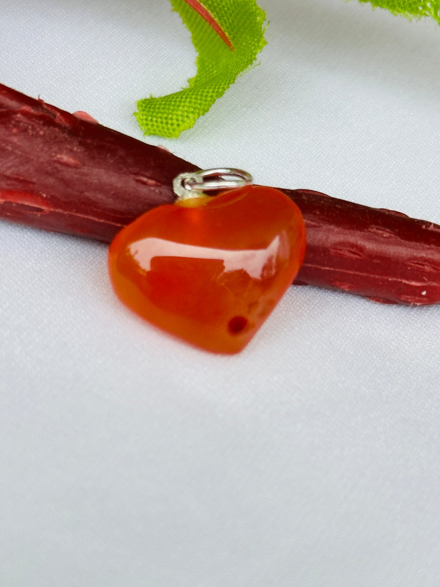 Carnelian Heart Pendant - Abhimantrit & Certified