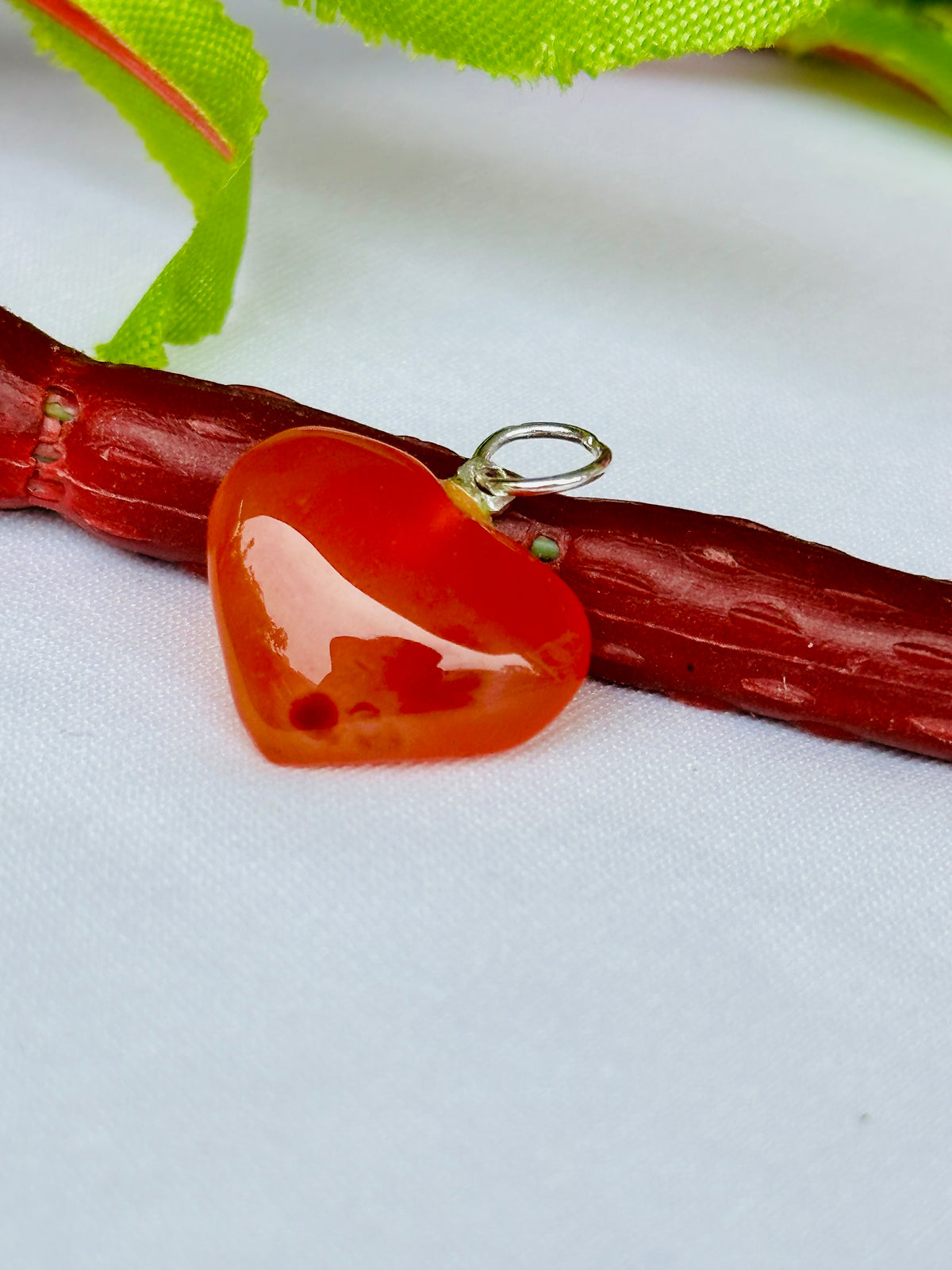 Carnelian Heart Pendant -  Abhimantrit & Certified
