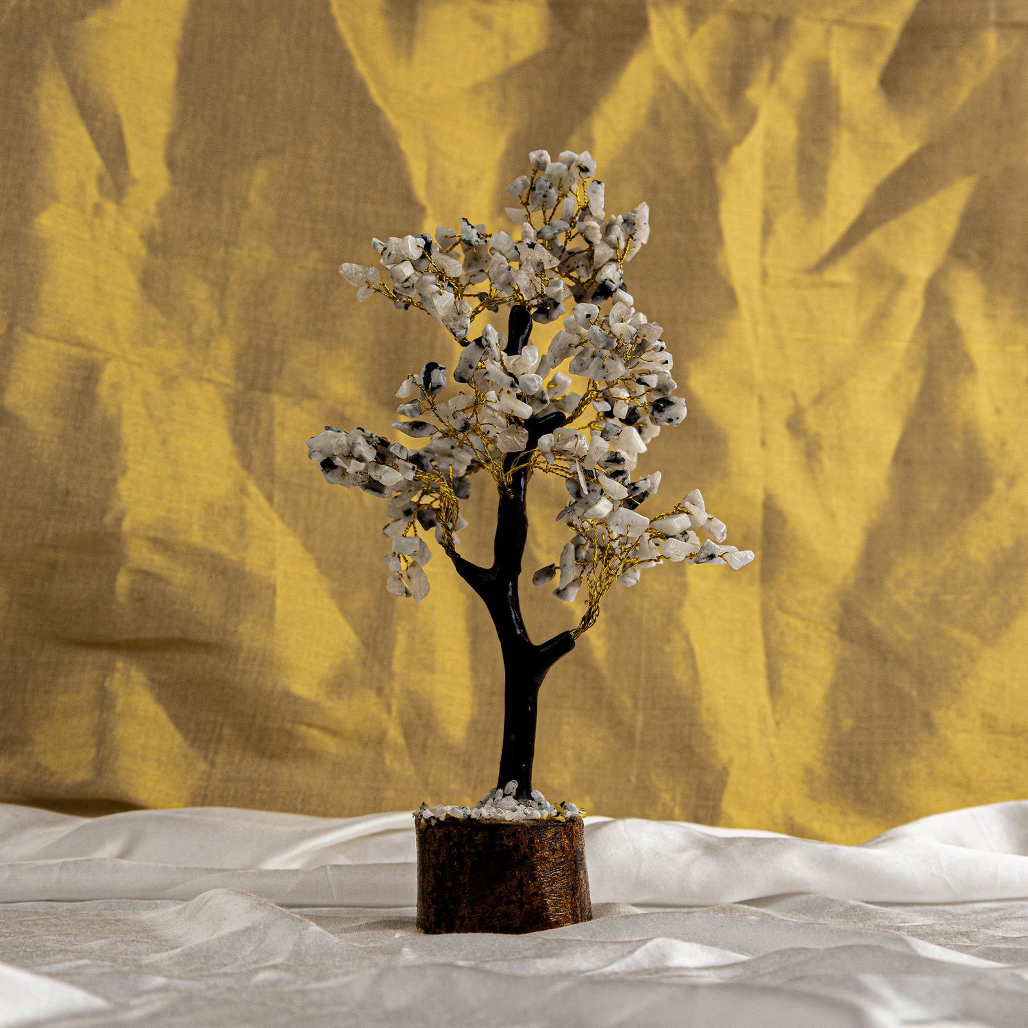 Mental Stress Relief & Confidence: Moonstone Crystal Tree - Abhimantrit