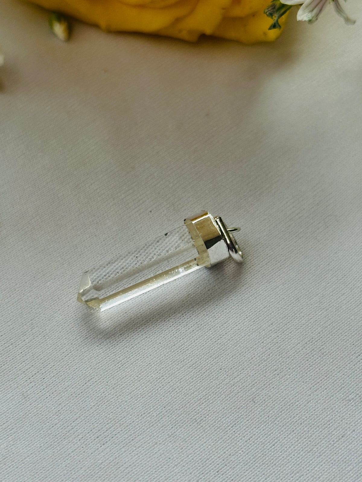 Clear Quartz Pencil Pendant (1 Piece) - Abhimantrit & Certified