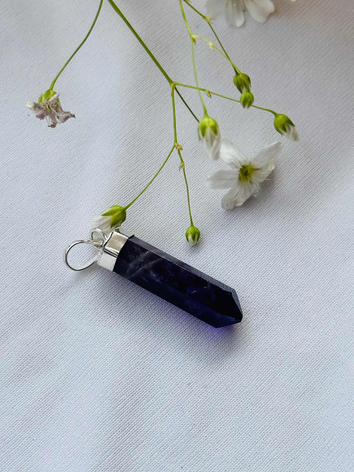 Attract Luck, Enhance Intuition, Improve Health & Skin: Amethyst Pencil Pendant - Abhimantrit & Certified