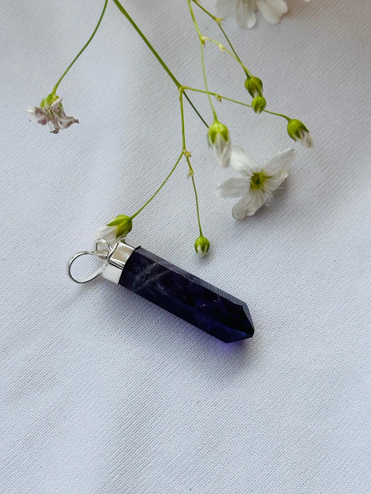 Attract Luck, Enhance Intuition, Improve Health & Skin: Amethyst Pencil Pendant - Abhimantrit & Certified