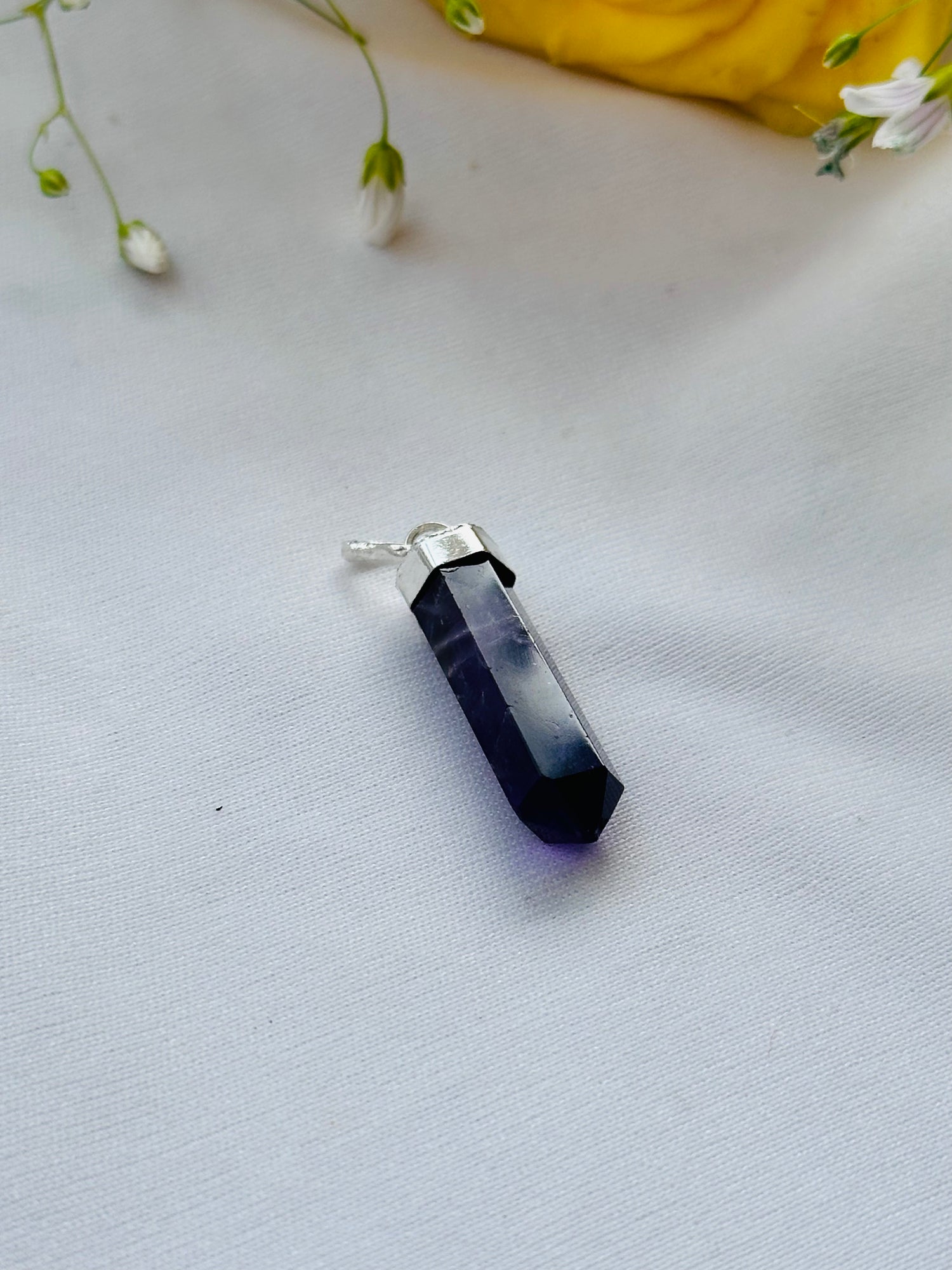 Attract Luck, Enhance Intuition, Improve Health & Skin: Amethyst Pencil Pendant - Abhimantrit & Certified