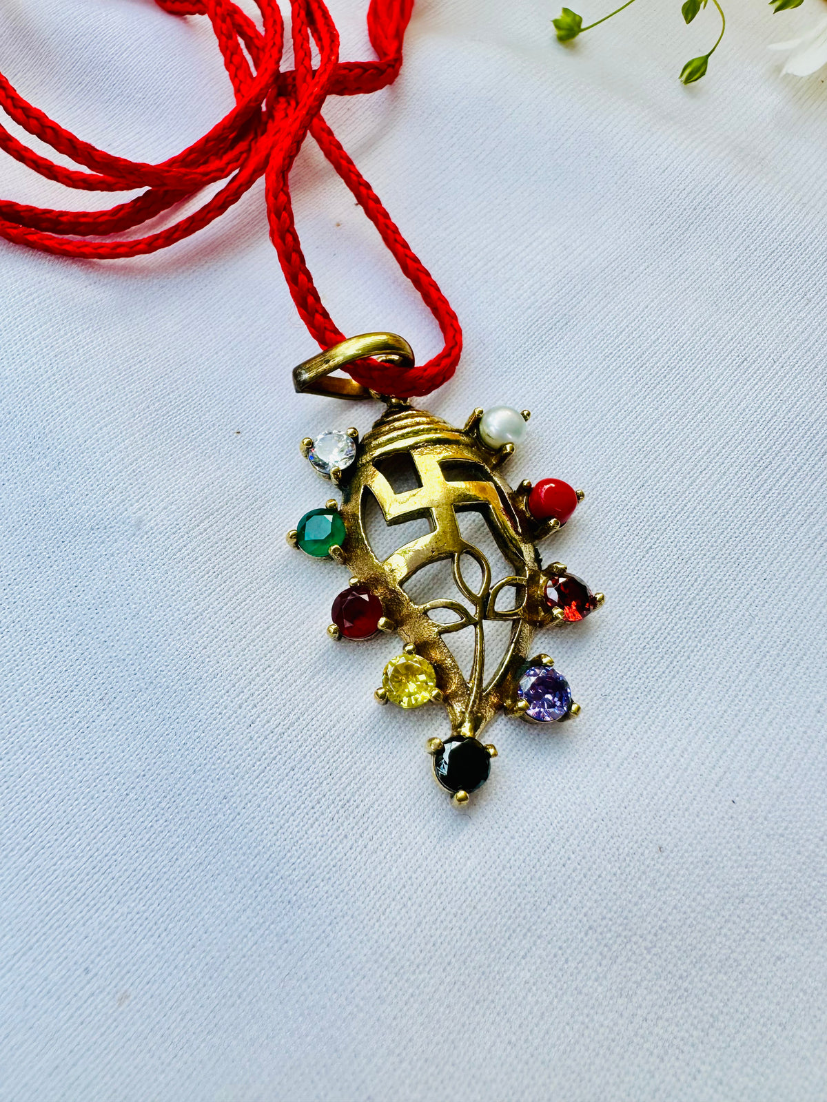 Navratan Stone Pendant - Abhimantrit & Certified