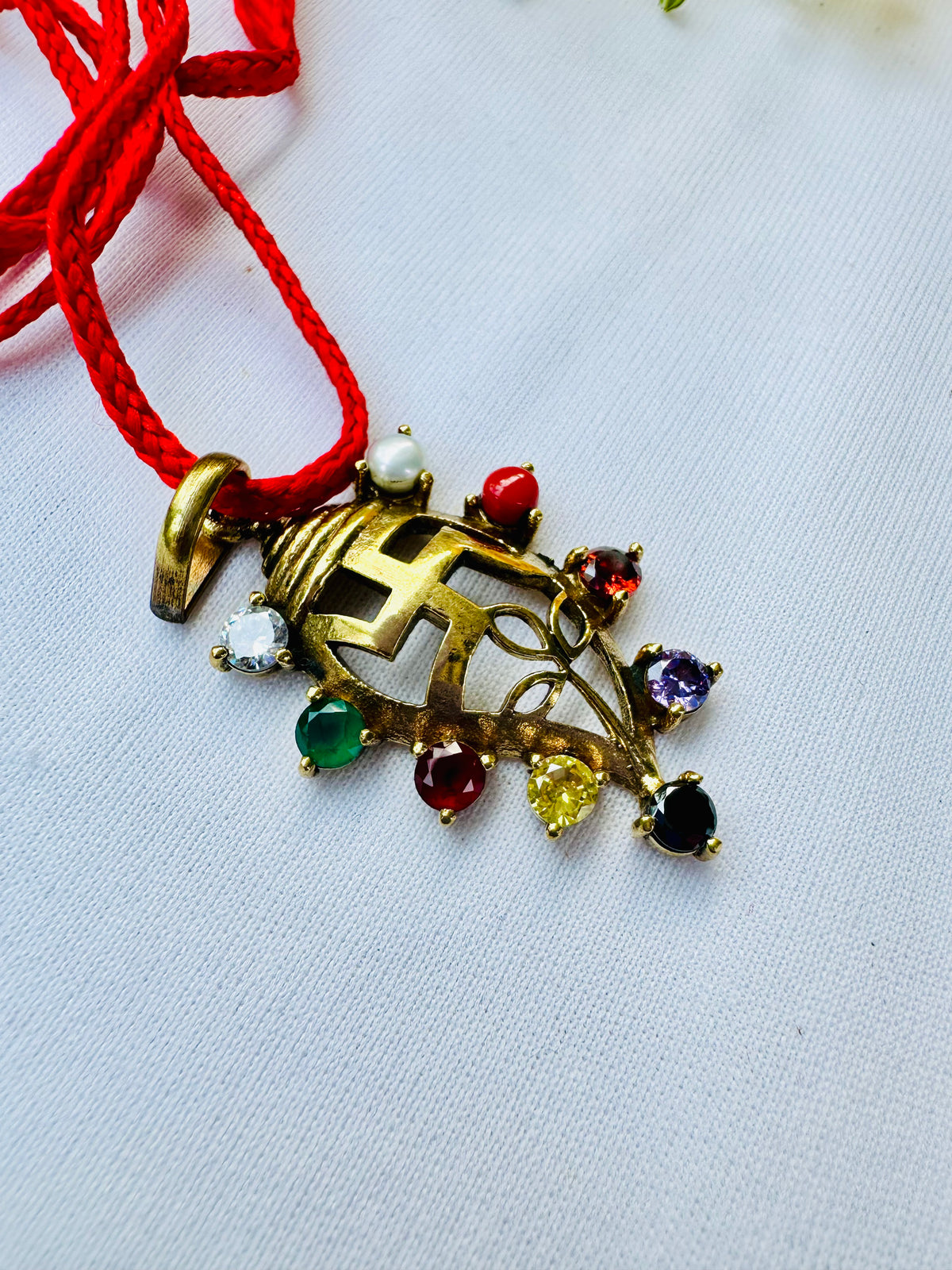 Navratan Stone Pendant - Abhimantrit & Certified