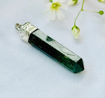 Green Jade Pencil Pendant - Abhimantrit & Certified