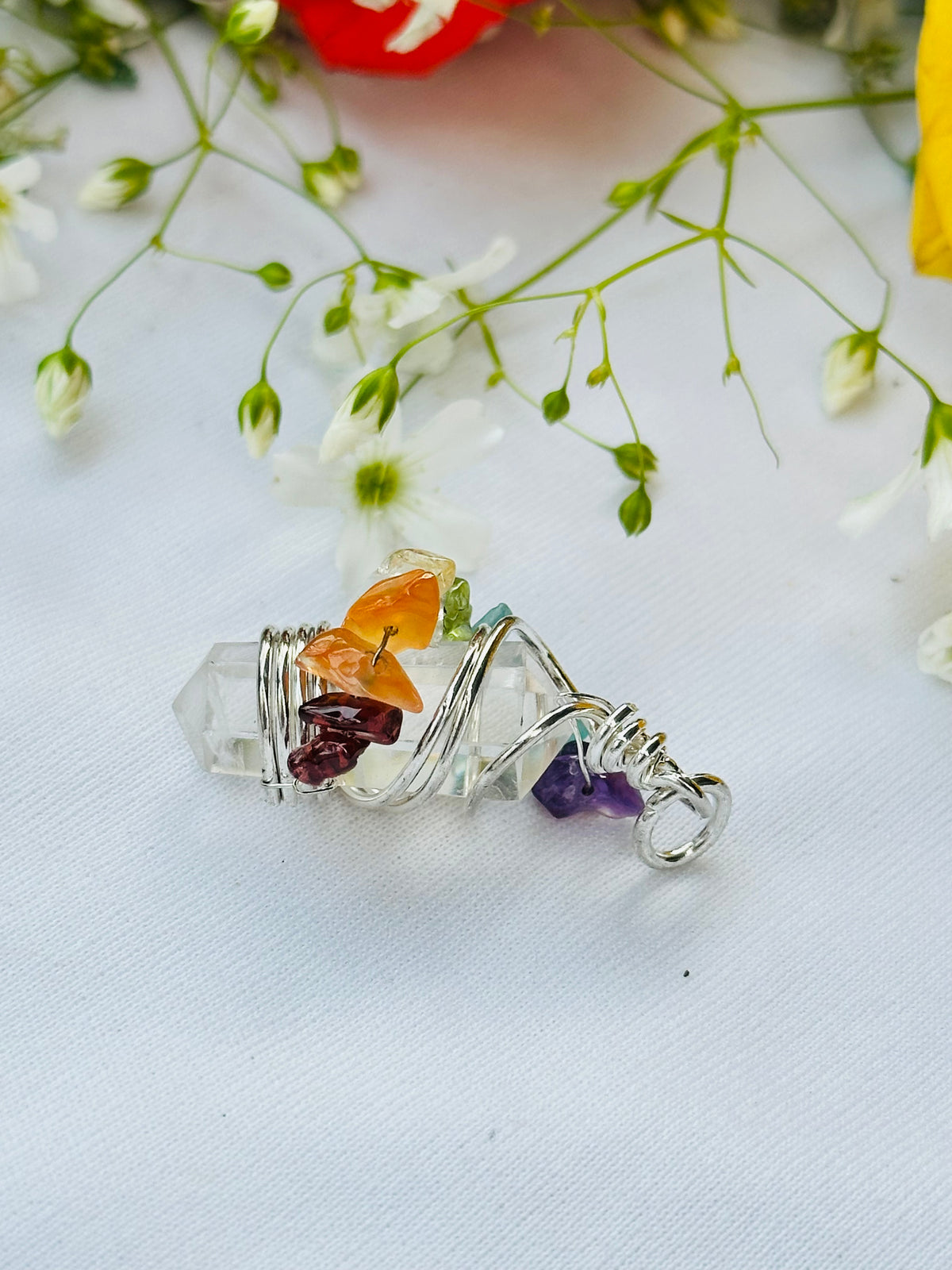 Seven Chakra Wrapping Pencil Pendant - Abhimantrit & Certified