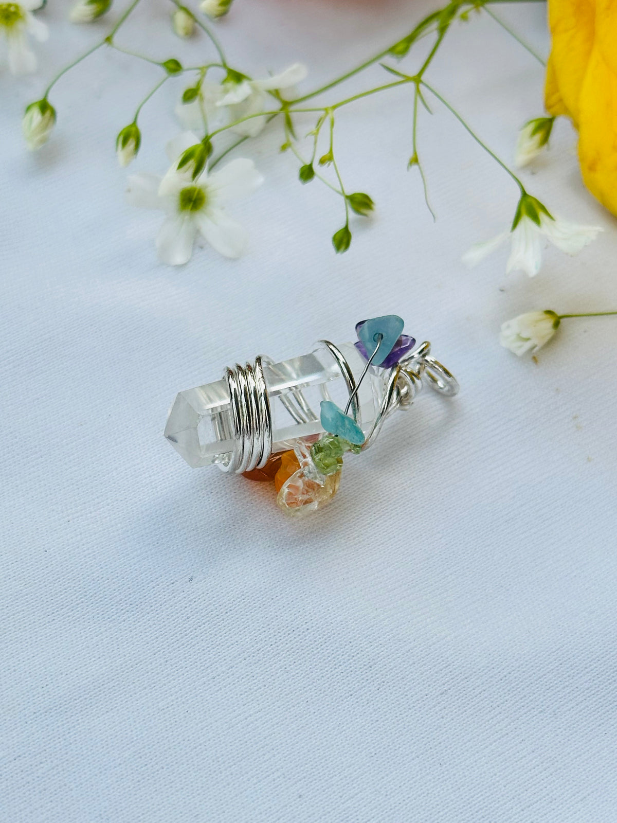 Seven Chakra Wrapping Pencil Pendant - Abhimantrit & Certified