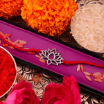 925 Pure Silver Lotus Thread Rakhi for Prosperity & Peace
