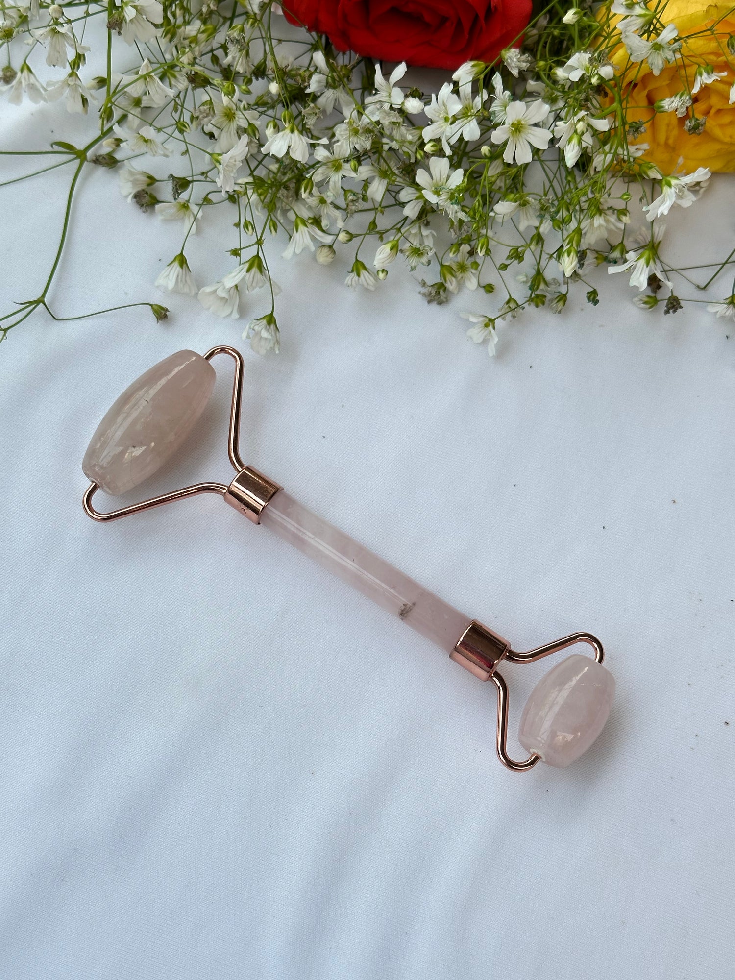 Skin Glow and Love Attract Rose Quartz Roller - Abhimantrit & Certified