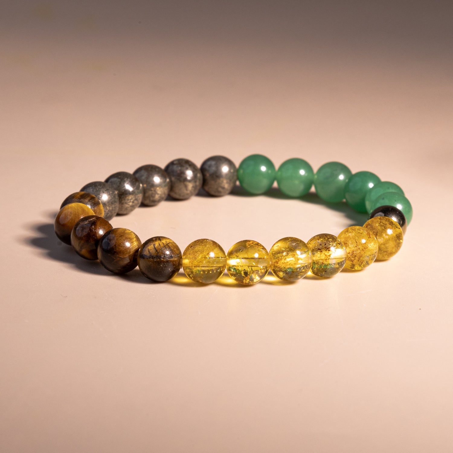 Money Magnet Pro Bracelet (Aventurine, Citrine, Tiger Eye, Pyrite) - Abhimantrit & Certified