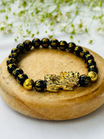 Finance & Wealth Enhancer: Feng shui Black Obsidian with Pixu Bracelet - Abhimantrit & Certified