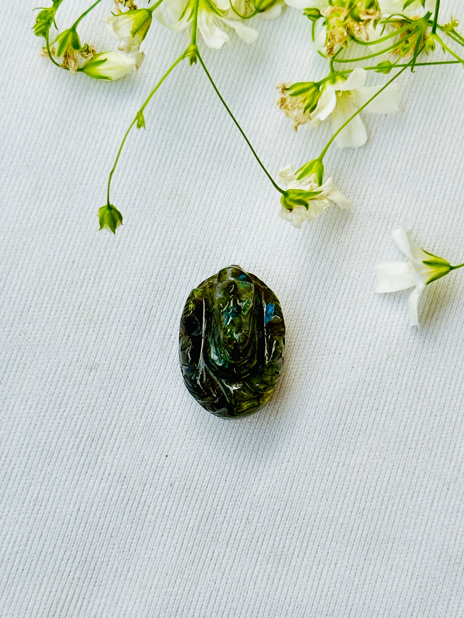 Green Aventurine Ganesha (3cm) - Abhimantrit