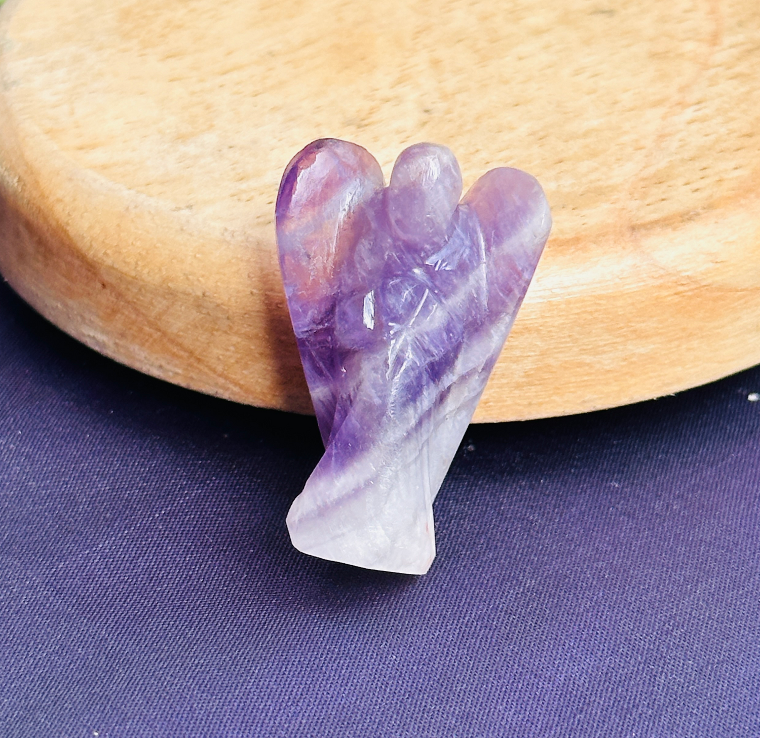 Amethyst Stone Angel (3.5cm) - Abhimantrit