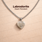 Labradorite Heart Pendant Abhimantrit For Intuition Protection