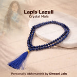 Lapis Lazuli Crystal Mala - Abhimantrit & Certified