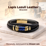 Lapis Lazuli Leather Bracelet Abhimantrit