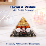 Laxmi & Vishnu with Pyrite Pyramid - Abhimantrit