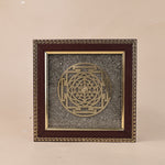 Shri Yantra Raw Pyrite Frame - Wealth & Success Energy Frame