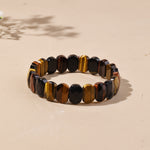 Multi Tiger Eye Emerald Cut Bracelet - Abhimantrit & Certified