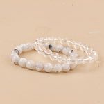 Cool Like Moon: Moonstone & Clear Quartz Bracelet - Abhimantrit & Certified