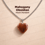 Mahogany Obsidian Heart Pendant Abhimantrit For Protection Strength
